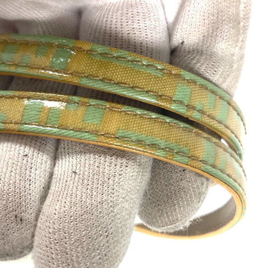 FENDI Shoulder Bag enamel green vintage logo zucca