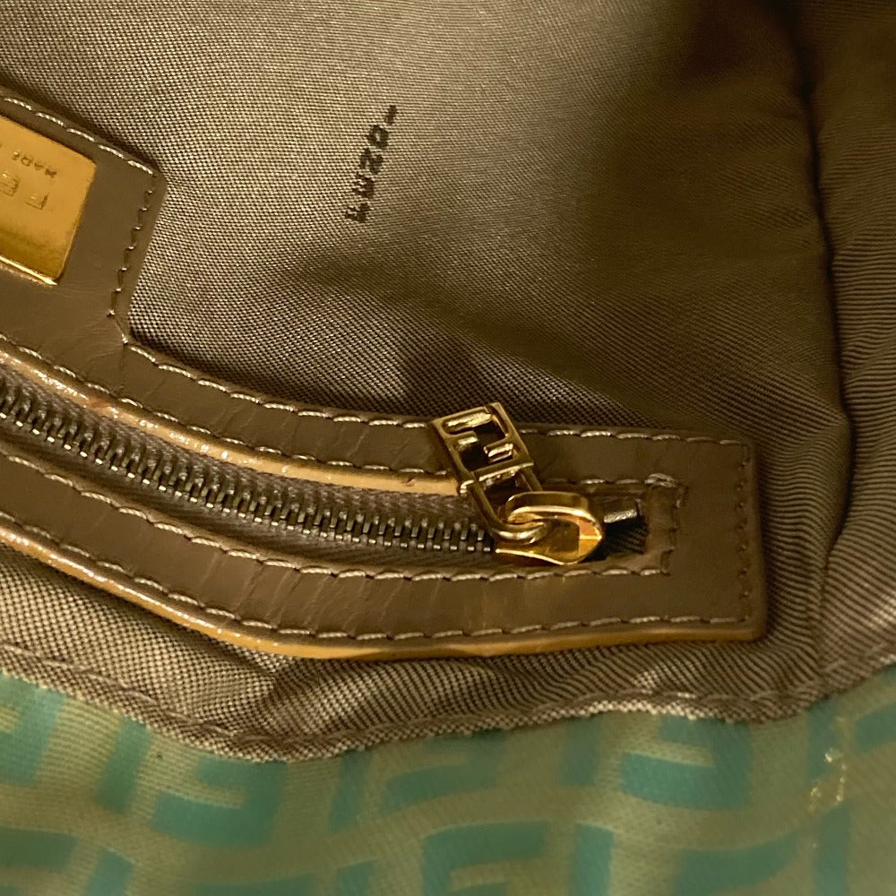 FENDI Shoulder Bag enamel green vintage logo zucca