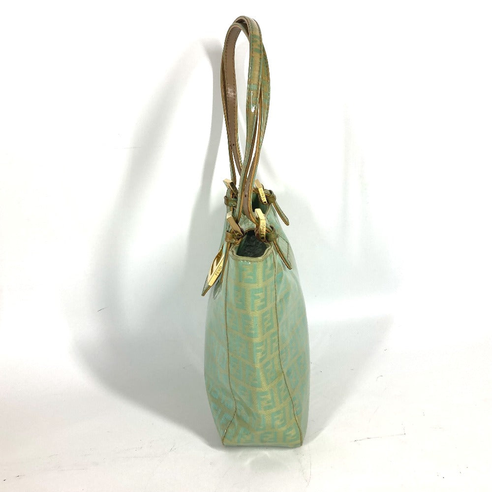 FENDI Shoulder Bag enamel green vintage logo zucca