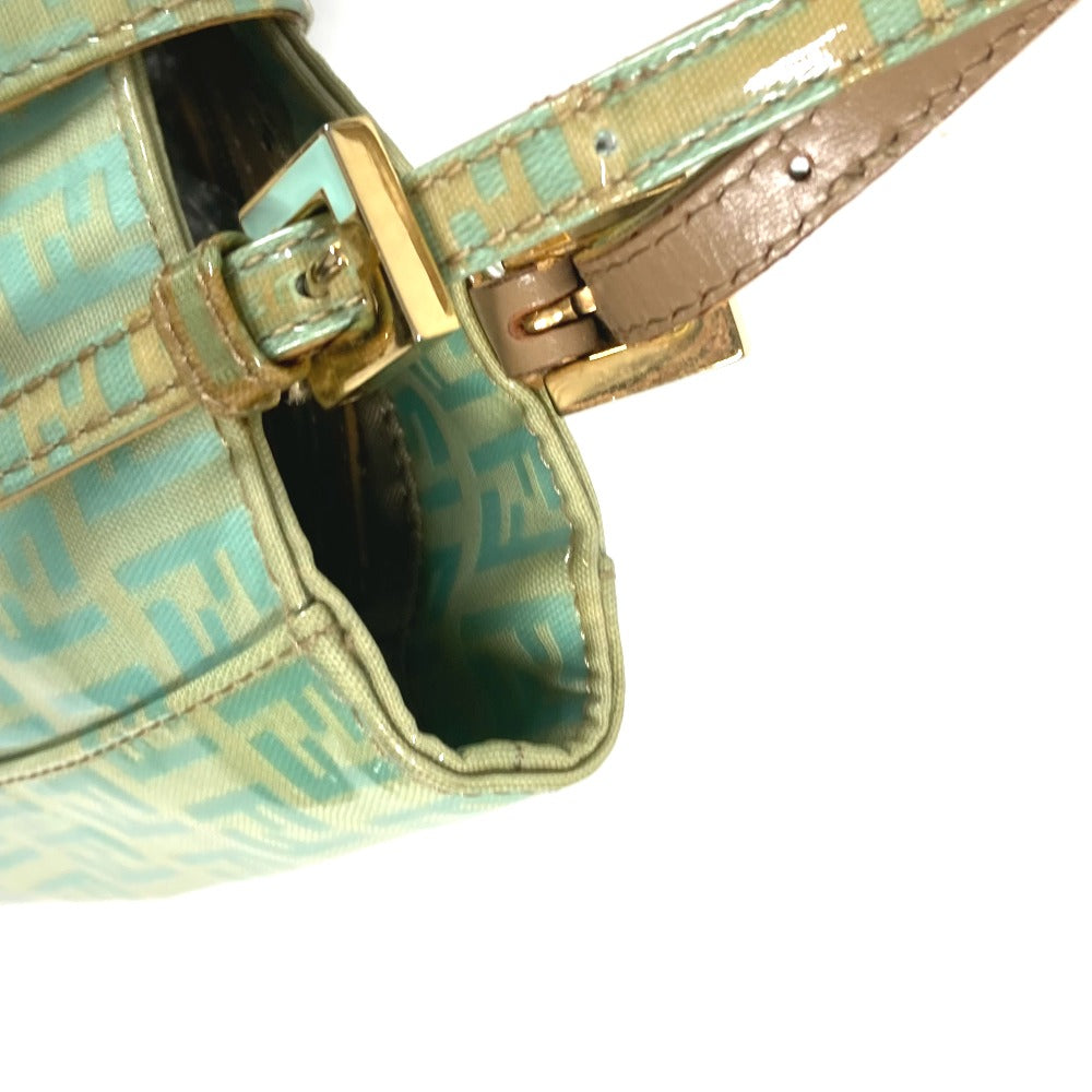 FENDI Shoulder Bag enamel green vintage logo zucca