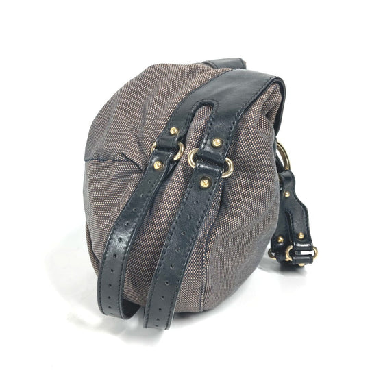FENDI Shoulder Bag Canvas / leather Brown bag shawl Ribbon Ribon Women Used Authentic