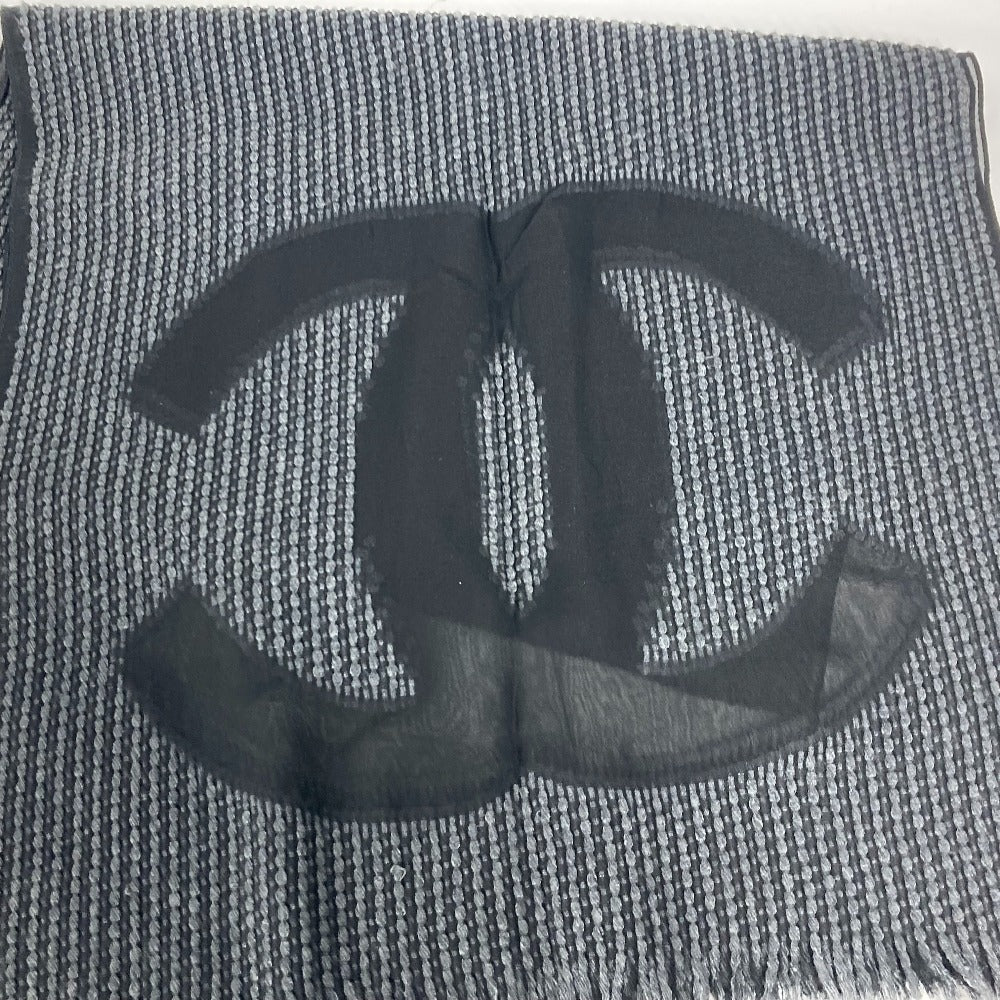 CHANEL Stall Cotton, Acrylic, Silk black CC COCO Mark