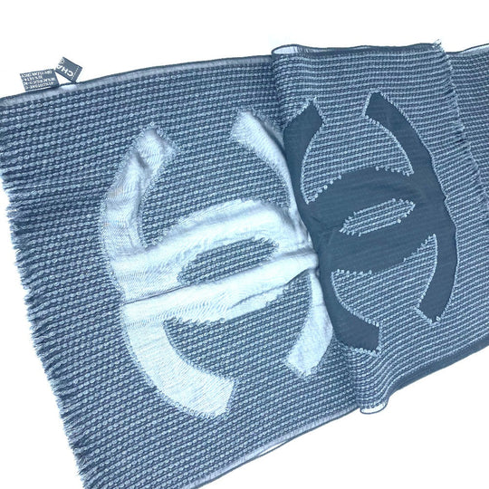 CHANEL Stall Cotton, Acrylic, Silk black CC COCO Mark