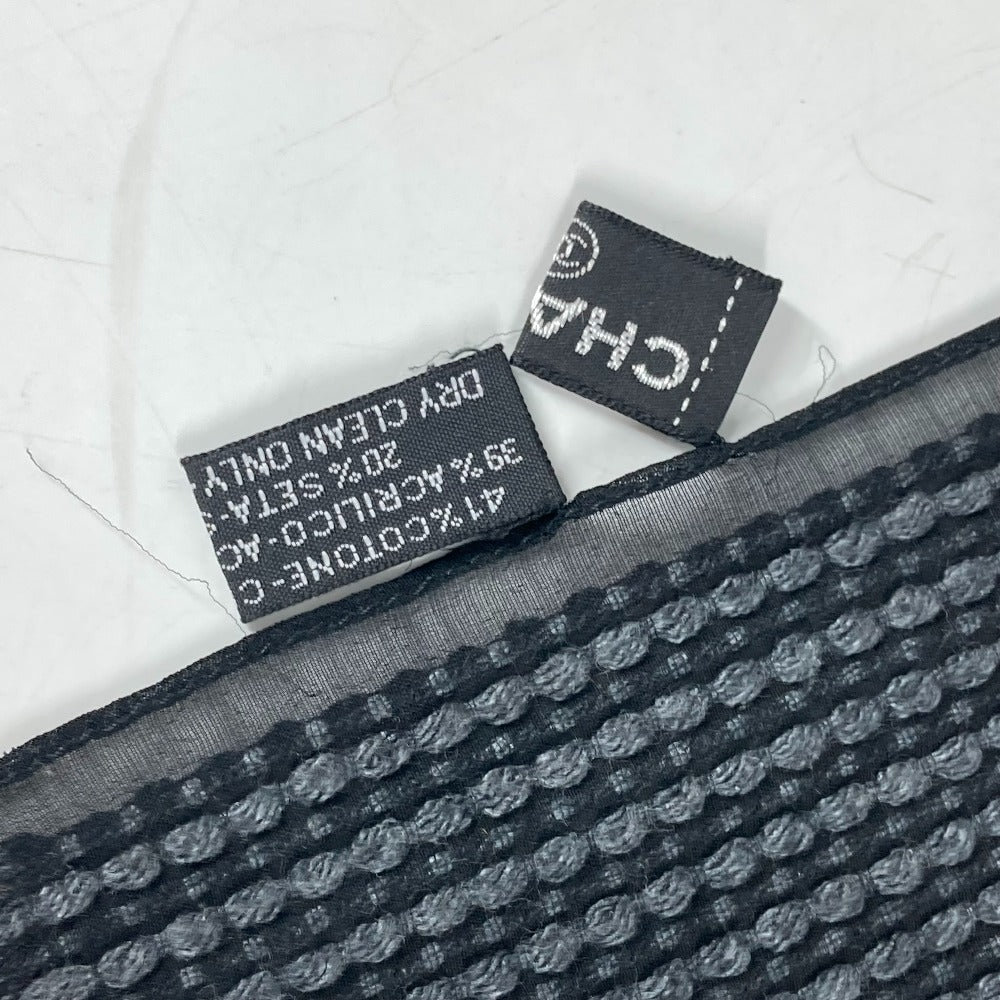 CHANEL Stall Cotton, Acrylic, Silk black CC COCO Mark