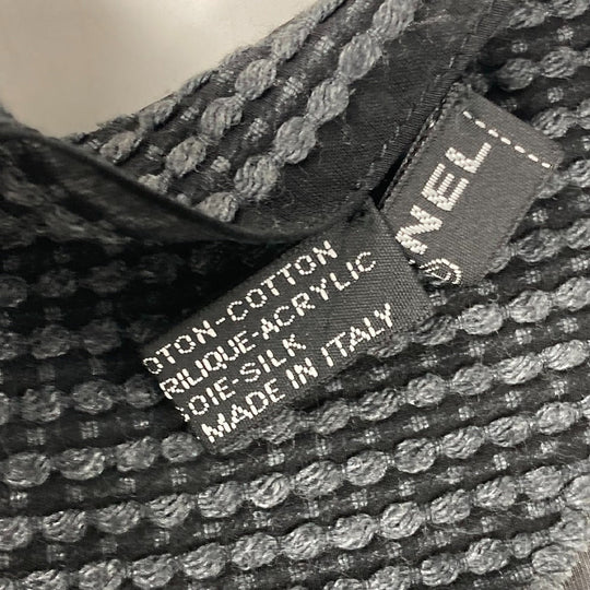CHANEL Stall Cotton, Acrylic, Silk black CC COCO Mark