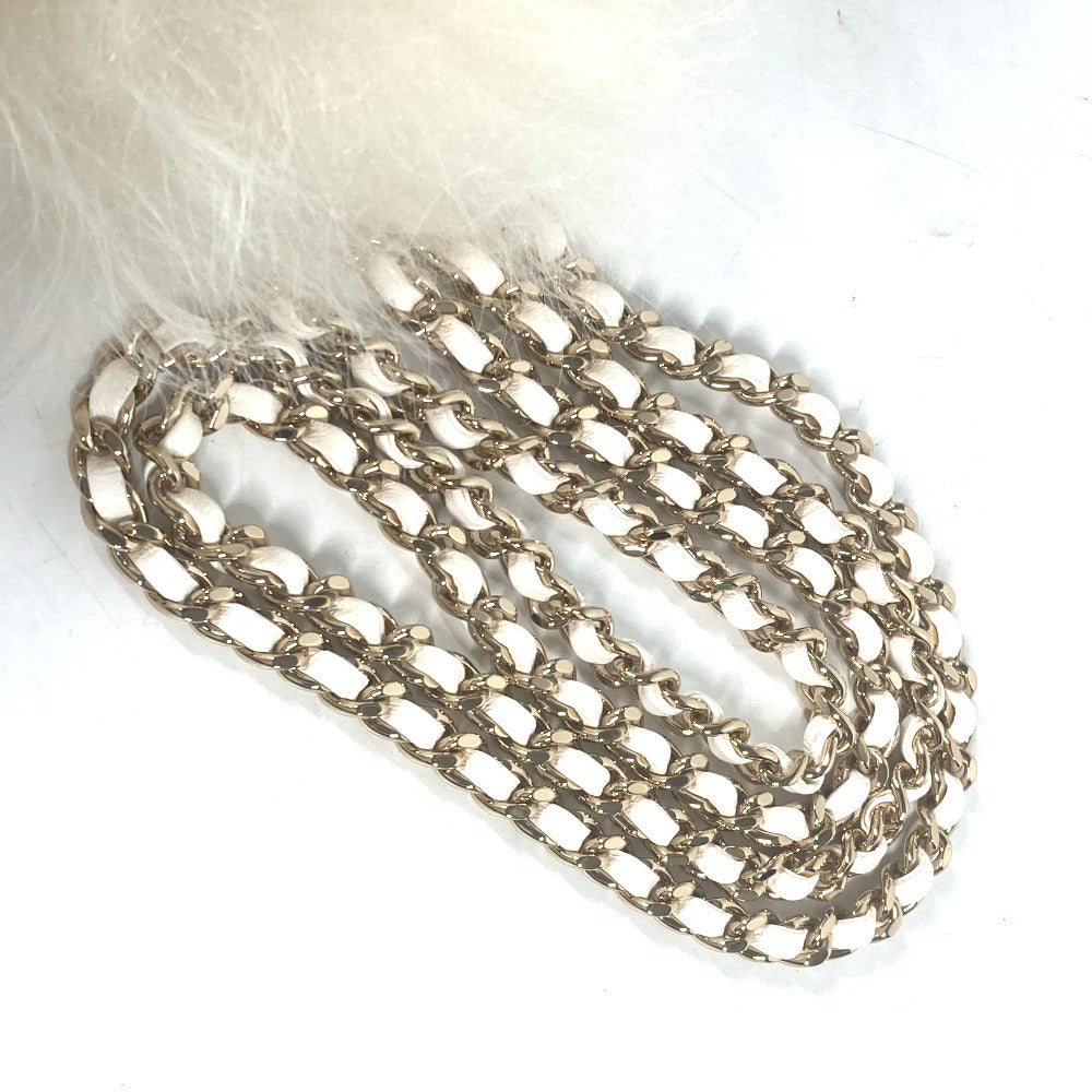 CHANEL Handbag Fur, Leather white Crossbody CC COCO Mark Matelasse Women Used Authentic