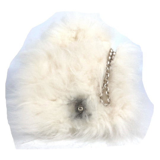CHANEL Handbag Fur, Leather white Crossbody CC COCO Mark Matelasse Women Used Authentic