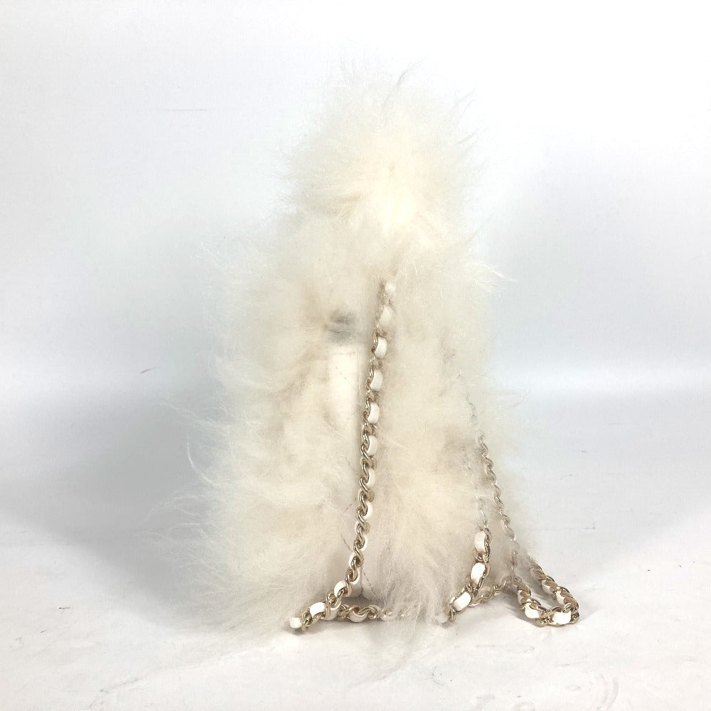 CHANEL Handbag Fur, Leather white Crossbody CC COCO Mark Matelasse Women Used Authentic
