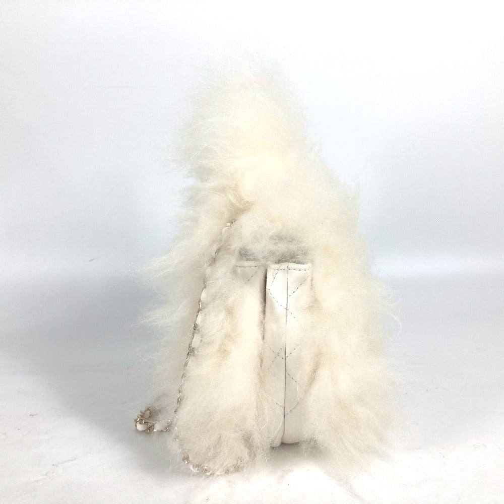 CHANEL Handbag Fur, Leather white Crossbody CC COCO Mark Matelasse Women Used Authentic