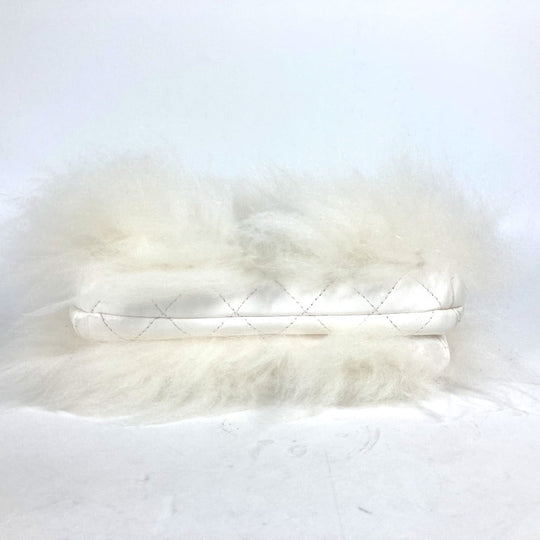 CHANEL Handbag Fur, Leather white Crossbody CC COCO Mark Matelasse Women Used Authentic