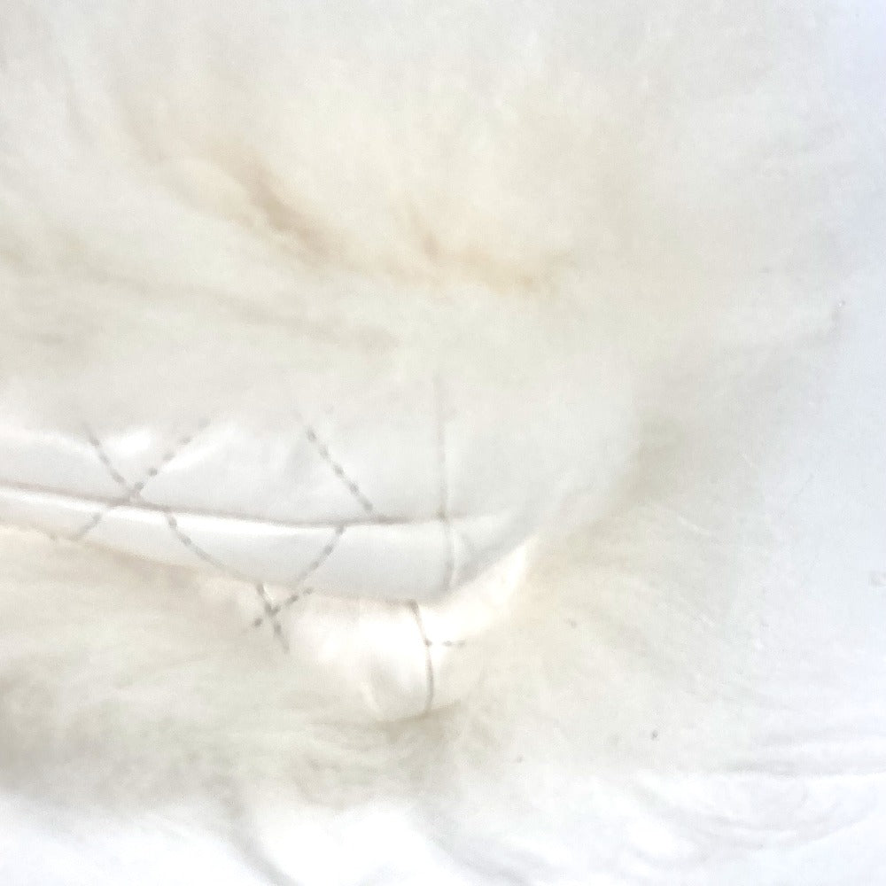 CHANEL Handbag Fur, Leather white Crossbody CC COCO Mark Matelasse Women Used Authentic