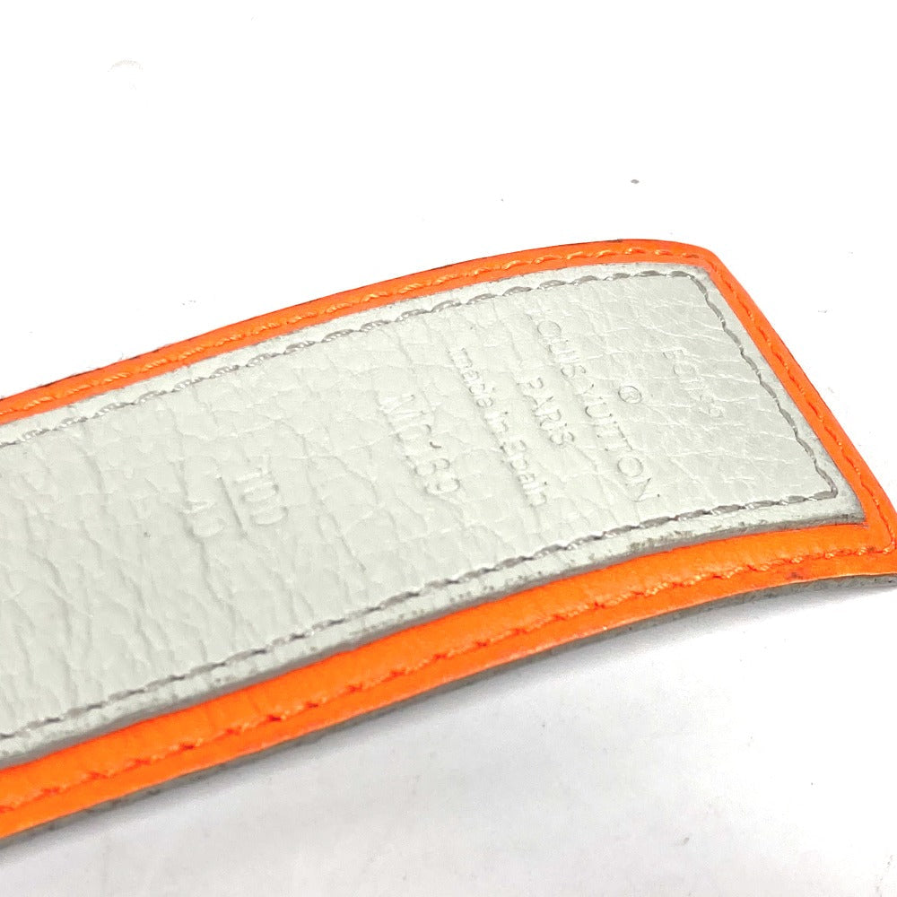 LOUIS VUITTON belt M0169S Monogram canvas white Monogram Santur LV Circle Initial mens 100 Used Authentic