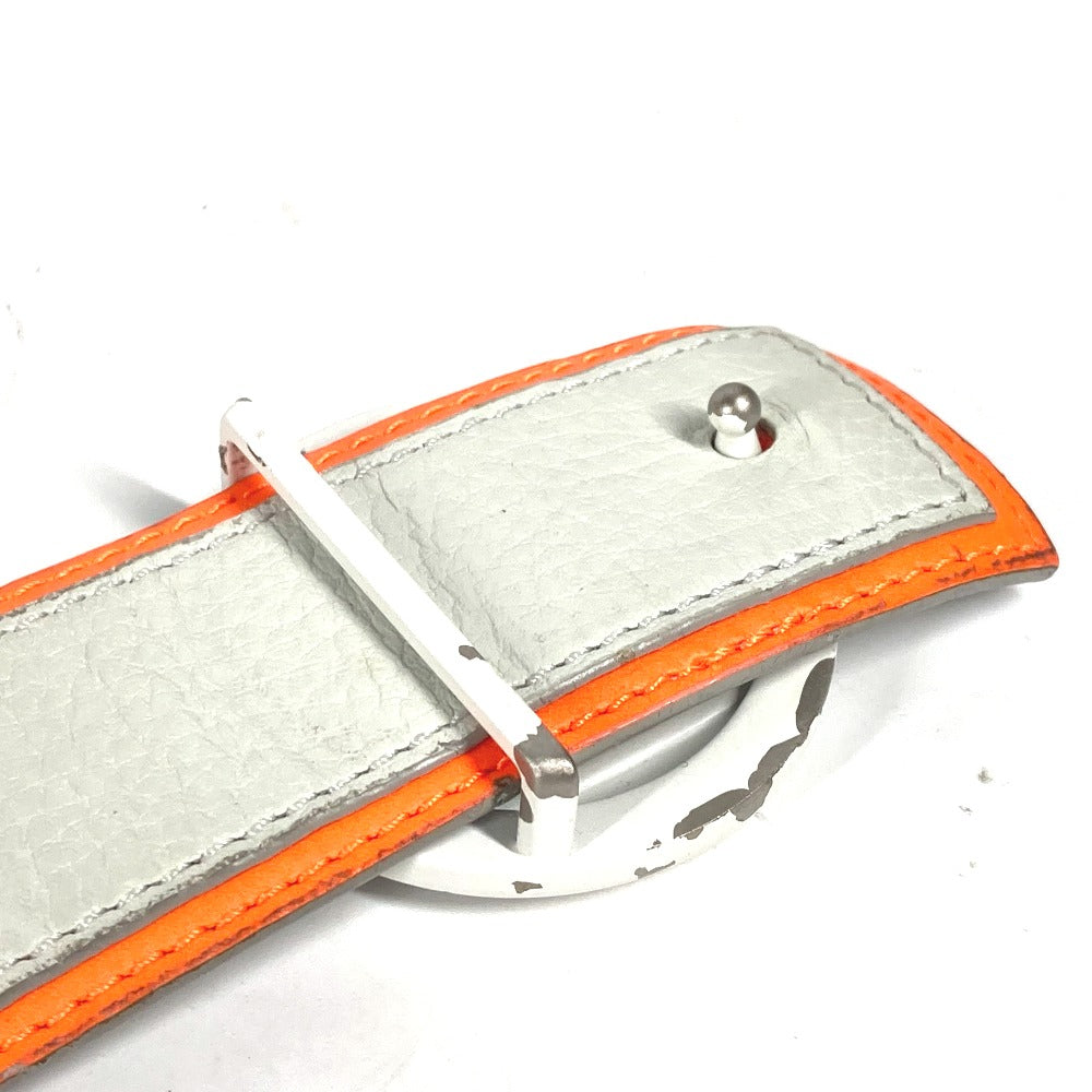 LOUIS VUITTON belt M0169S Monogram canvas white Monogram Santur LV Circle Initial mens 100 Used Authentic