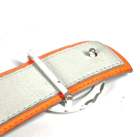 LOUIS VUITTON belt M0169S Monogram canvas white Monogram Santur LV Circle Initial mens 100 Used Authentic