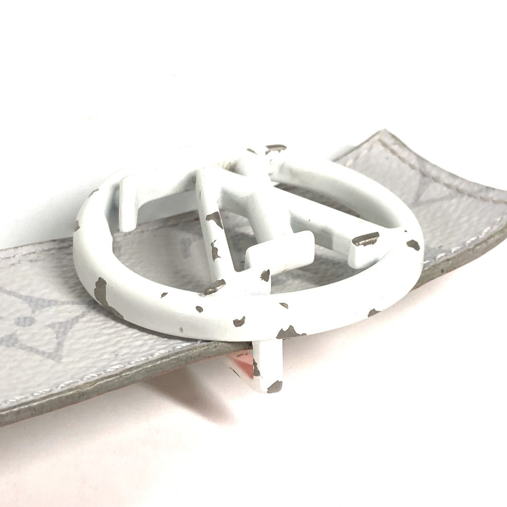LOUIS VUITTON belt M0169S Monogram canvas white Monogram Santur LV Circle Initial mens 100 Used Authentic