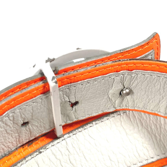 LOUIS VUITTON belt M0169S Monogram canvas white Monogram Santur LV Circle Initial mens 100 Used Authentic