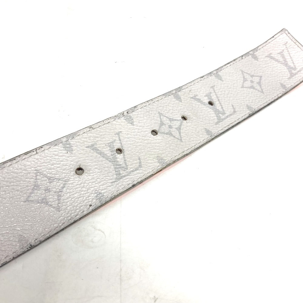 LOUIS VUITTON belt M0169S Monogram canvas white Monogram Santur LV Circle Initial mens 100 Used Authentic