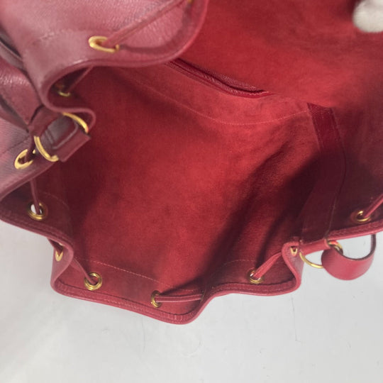 HERMES Shoulder Bag Courchevel Red Crossbody Market GM
