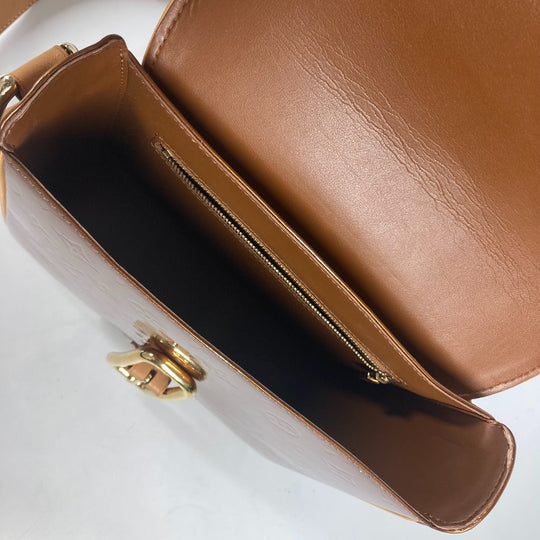LOUIS VUITTON Shoulder Bag  M91107 Monogram Vernis Canvas Brown Monogram Vernis Christie GM Women Used Authentic