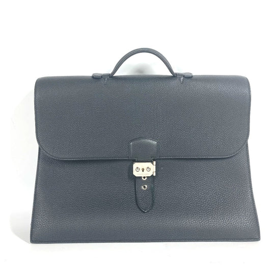 HERMES Business bag Togo black Briefcase Sac Adepeche 38 mens Used Authentic