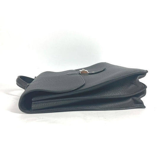 HERMES Business bag Togo black Briefcase Sac Adepeche 38 mens Used Authentic
