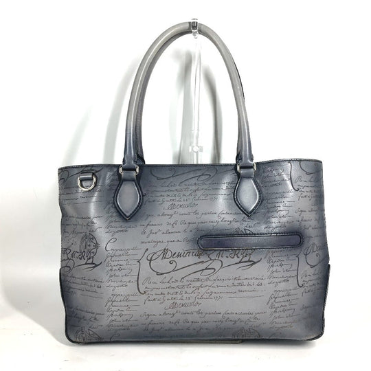 Berluti Business bag UO223P , Scritto Leather gray Toujours Mini Neo Scritto mens Used Authentic
