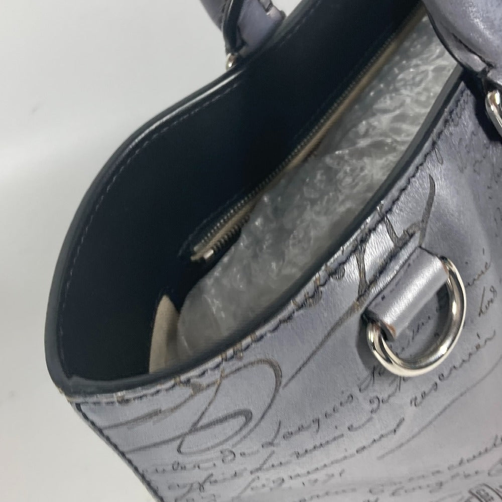 Berluti Business bag UO223P , Scritto Leather gray Toujours Mini Neo Scritto mens Used Authentic