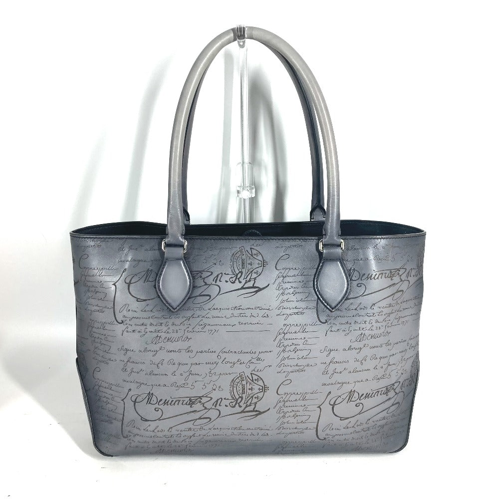 Berluti Business bag UO223P , Scritto Leather gray Toujours Mini Neo Scritto mens Used Authentic