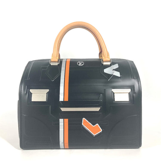 LOUIS VUITTON Handbag leather black Space Collection Speedy 25 mens Used Authentic