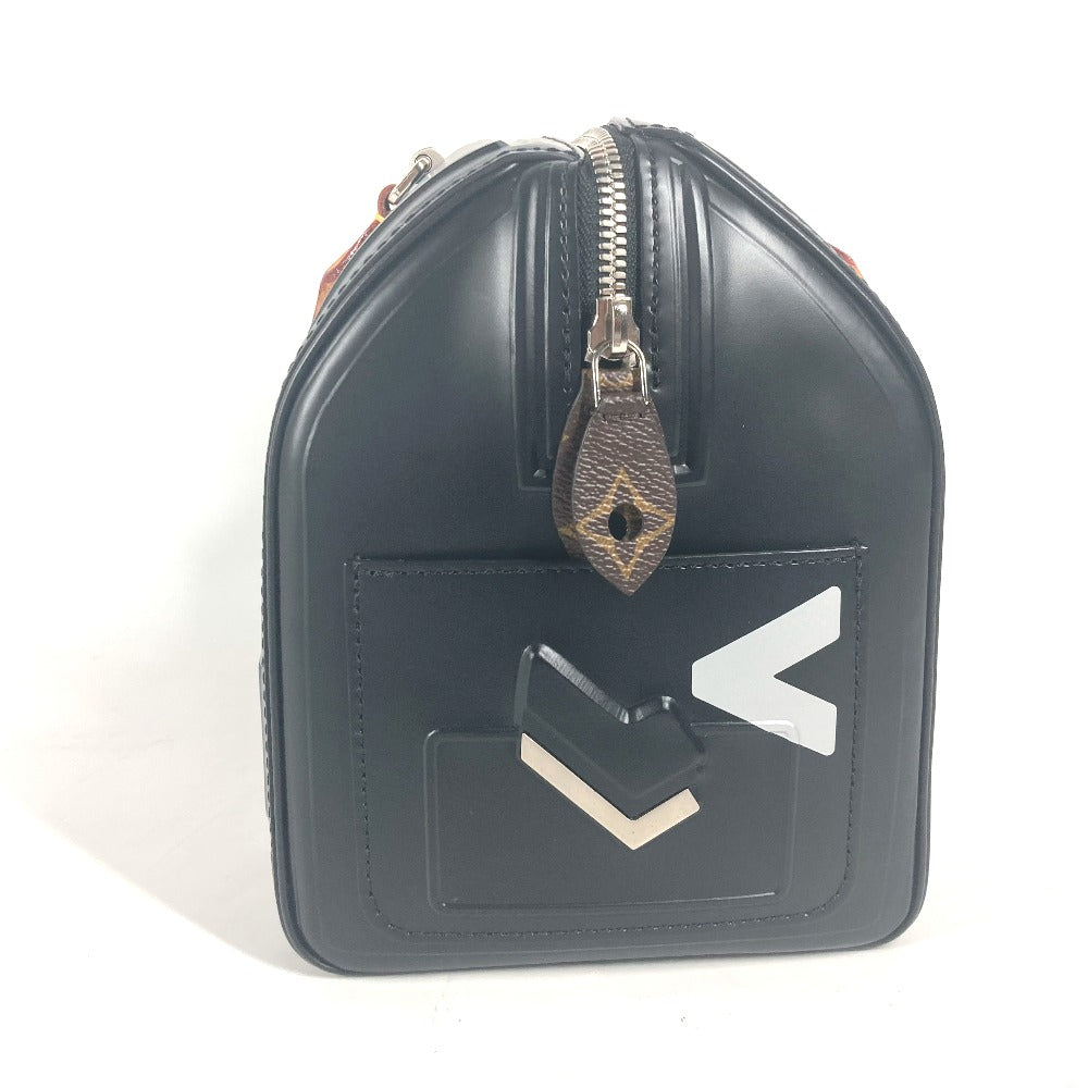LOUIS VUITTON Handbag leather black Space Collection Speedy 25 mens Used Authentic
