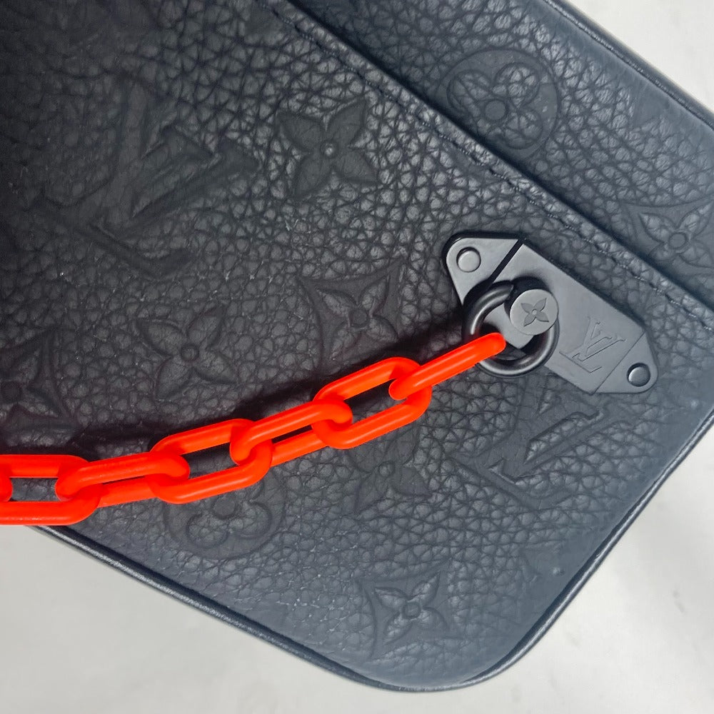 LOUIS VUITTON Waist bag M53550 leather black Sling bag Pochette Volga mens Used Authentic