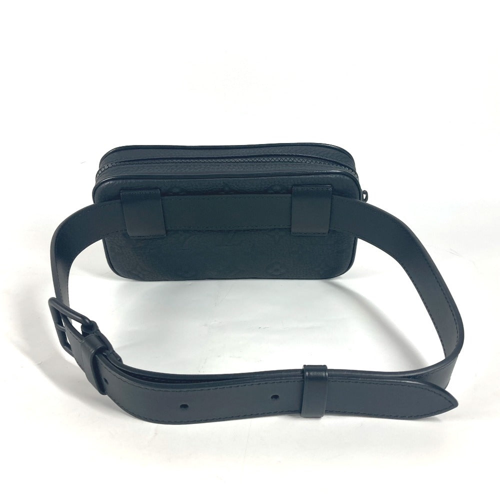 LOUIS VUITTON Waist bag M53550 leather black Sling bag Pochette Volga mens Used Authentic