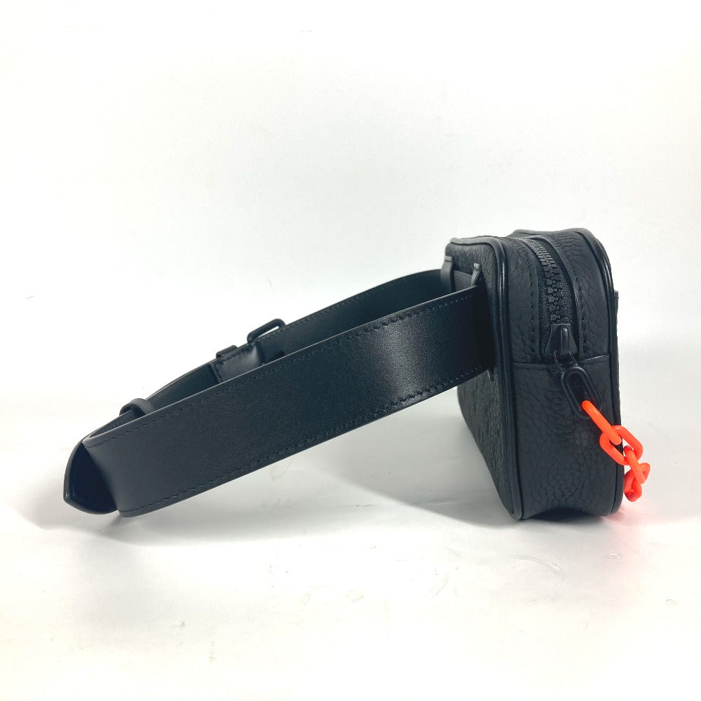 LOUIS VUITTON Waist bag M53550 leather black Sling bag Pochette Volga mens Used Authentic