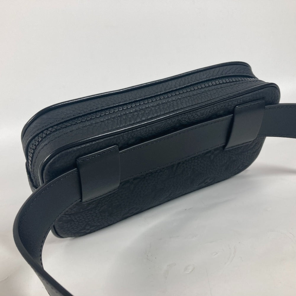 LOUIS VUITTON Waist bag M53550 leather black Sling bag Pochette Volga mens Used Authentic
