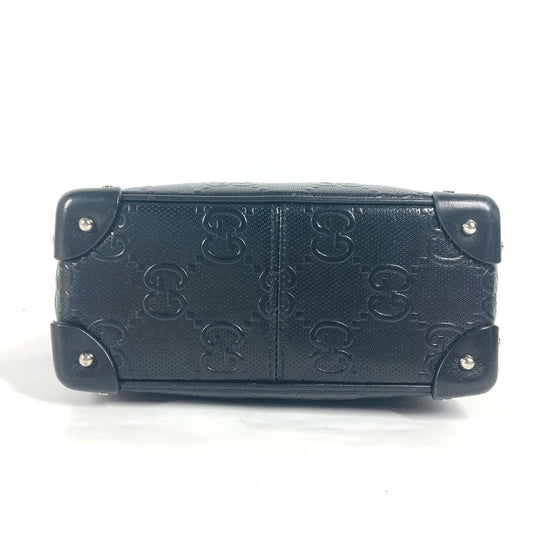 GUCCI Shoulder Bag 626363 leather black Pochette GG embossed logo mens Used Authentic
