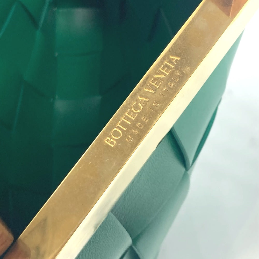 BOTTEGAVENETA Clutch bag 618131 leather green Bag INTRECCIATO BV Snap mens Used Authentic