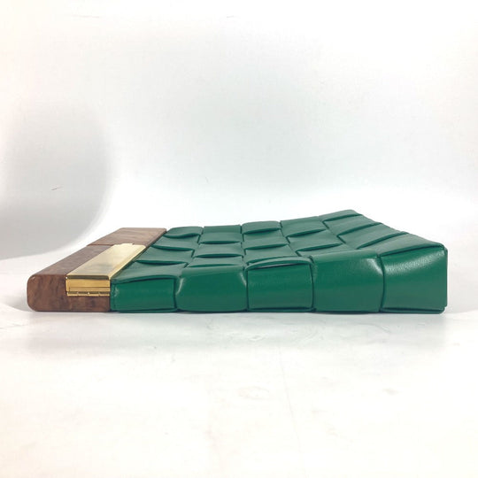 BOTTEGAVENETA Clutch bag 618131 leather green Bag INTRECCIATO BV Snap mens Used Authentic
