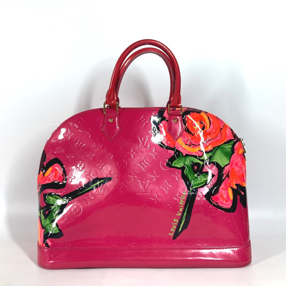 LOUIS VUITTON Handbag M93686 Patent leather pink Vernis Rose Stephen Spruce Alma MM Women Used Authentic