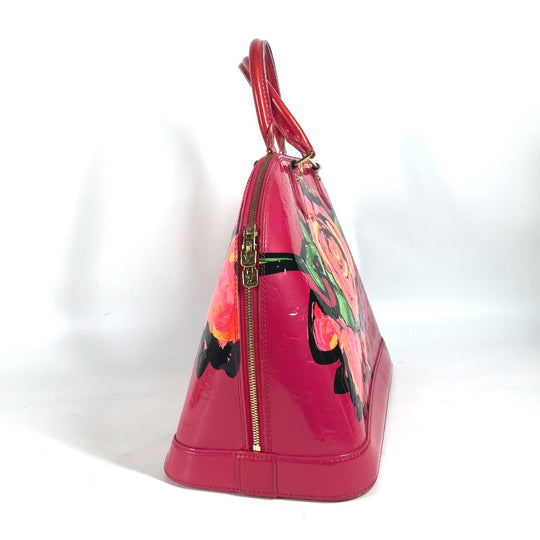 LOUIS VUITTON Handbag M93686 Patent leather pink Vernis Rose Stephen Spruce Alma MM Women Used Authentic