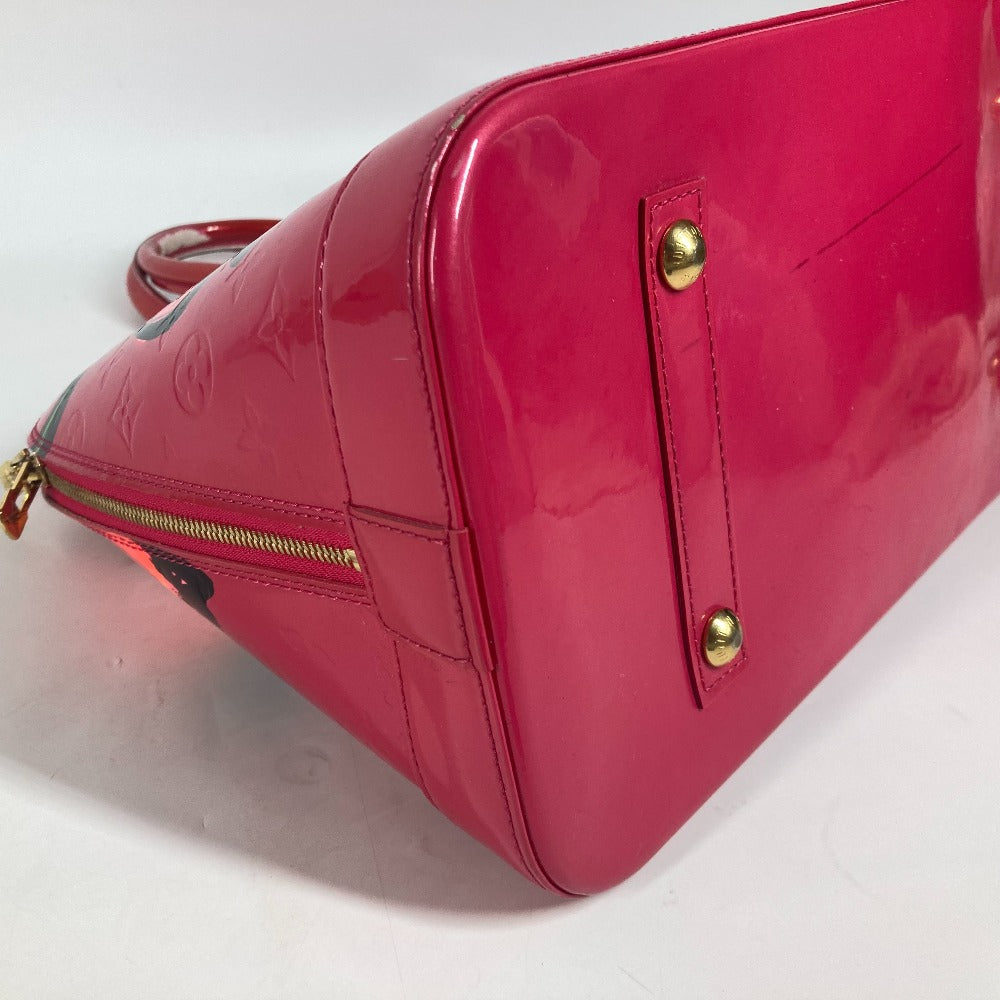 LOUIS VUITTON Handbag M93686 Patent leather pink Vernis Rose Stephen Spruce Alma MM Women Used Authentic