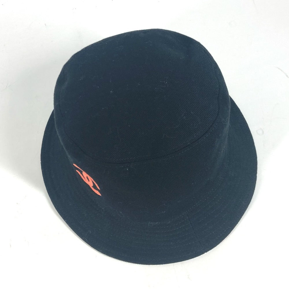 CHANEL hat cotton black CC COCO Mark 23A Reversible Bucket Hat Women Used Authentic