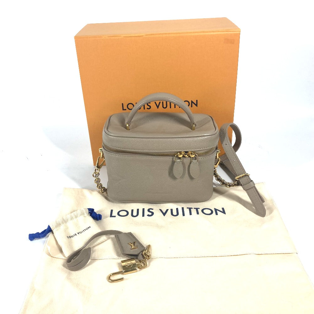 LOUIS VUITTON Handbag M45608 Monogram Ann Platt Leather beige Monogram Amprat Vanity PM Women Used Authentic