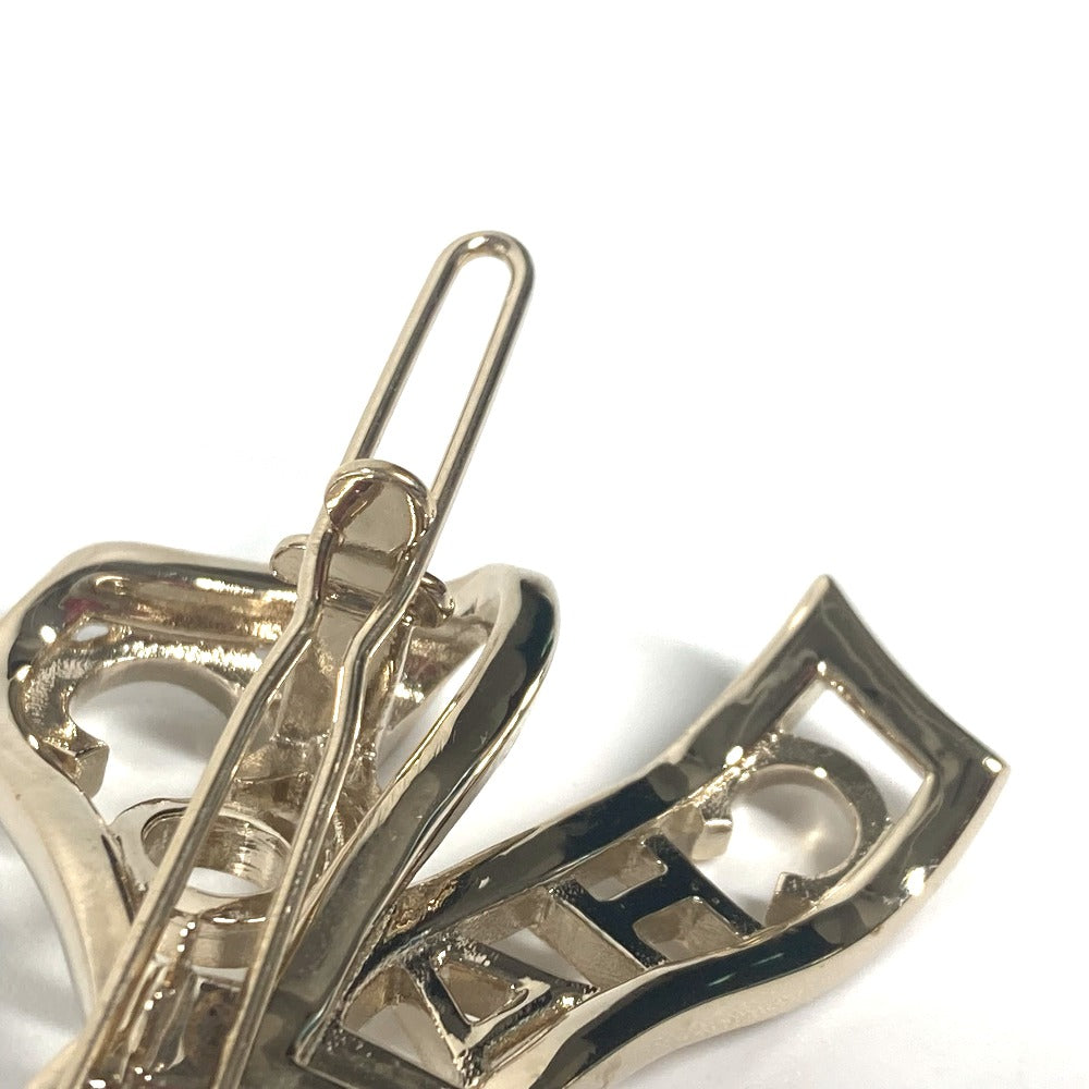 CHANEL Valletta metal gold B20B CC COCO Mark Rhinestone Ribbon Women Used Authentic