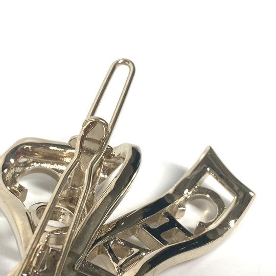 CHANEL Valletta metal gold B20B CC COCO Mark Rhinestone Ribbon Women Used Authentic