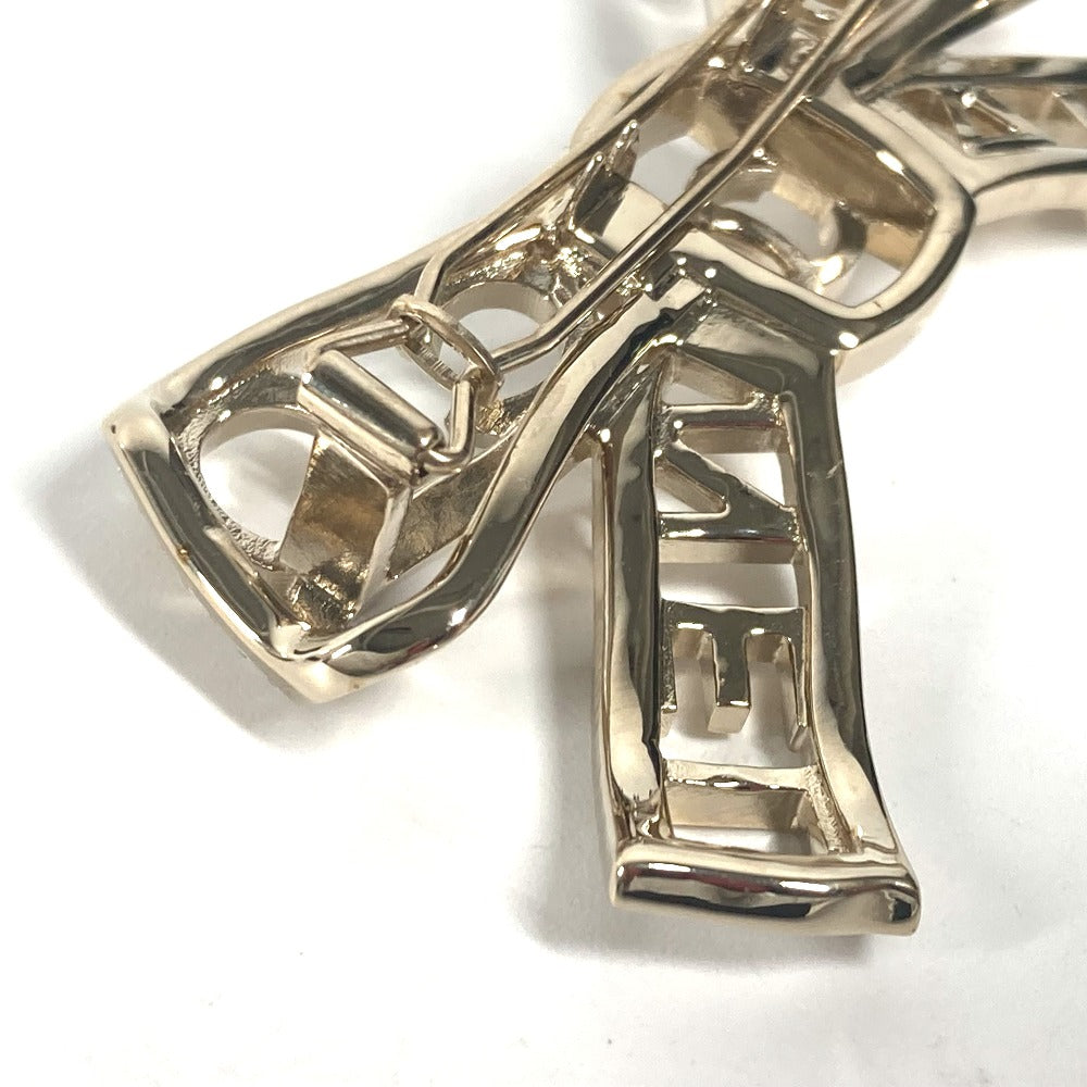 CHANEL Valletta metal gold B20B CC COCO Mark Rhinestone Ribbon Women Used Authentic