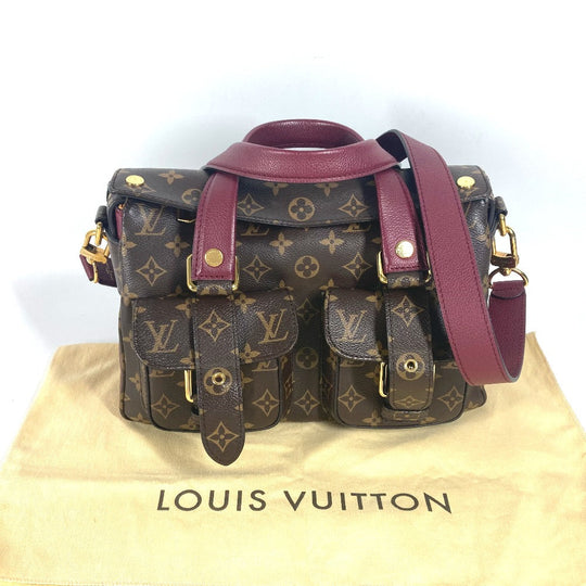 LOUIS VUITTON Handbag M43482 Monogram canvas, leather Brown Monogram Manhattan Women Used Authentic