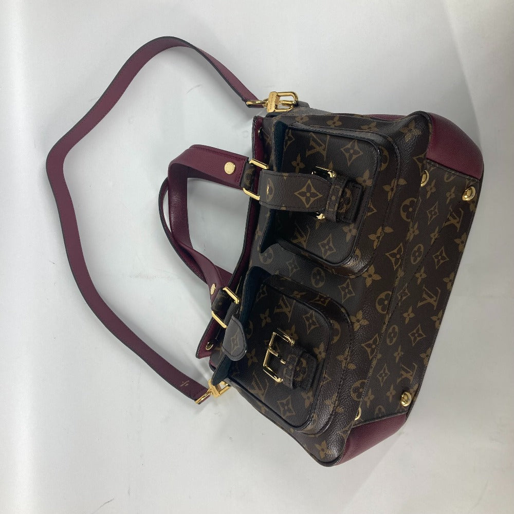 LOUIS VUITTON Handbag M43482 Monogram canvas, leather Brown Monogram Manhattan Women Used Authentic