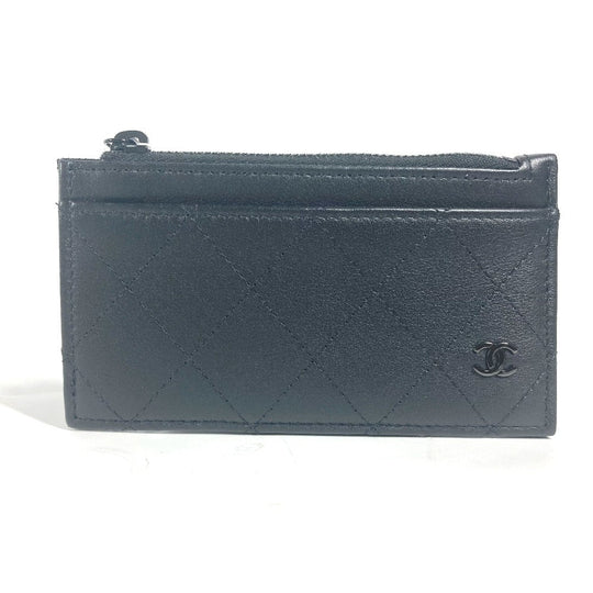 CHANEL Coin case AP3823 leather black CC COCO Mark Matelasse Classic Fragment Case Women Used Authentic