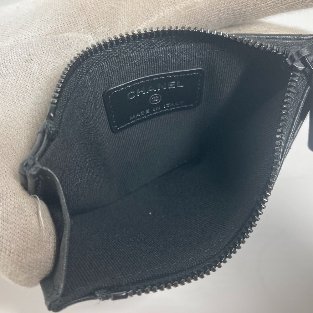CHANEL Coin case AP3823 leather black CC COCO Mark Matelasse Classic Fragment Case Women Used Authentic