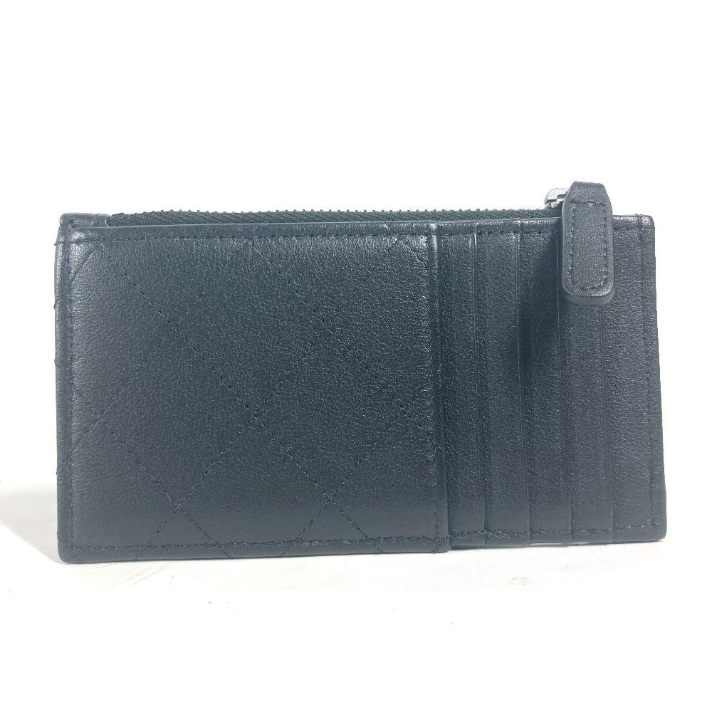 CHANEL Coin case AP3823 leather black CC COCO Mark Matelasse Classic Fragment Case Women Used Authentic